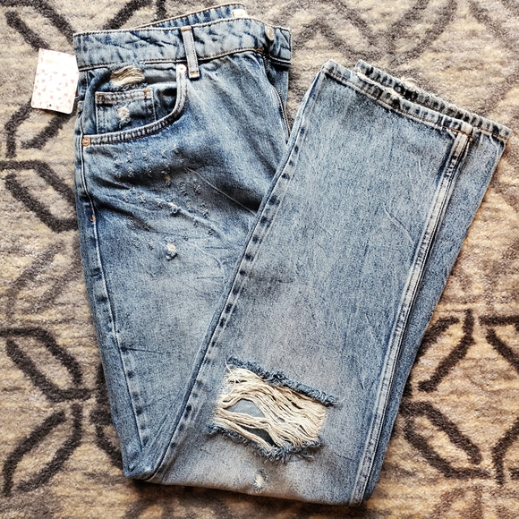 FREE PEOPLE Dakota Straight Leg Highrise Jeans - Picture 2 of 3